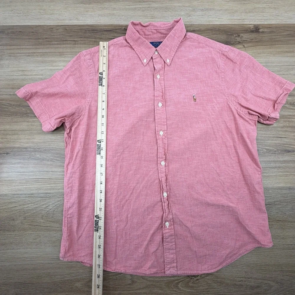 Ralph Lauren Shirt XL Classic Fit Red‎ Check Short Sleeve Button Down Pony